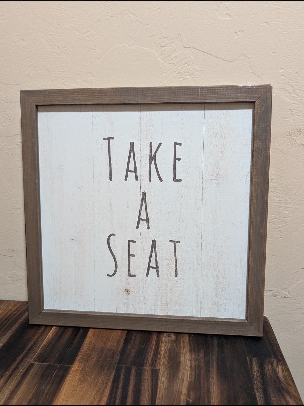 Hobby Lobby Brown MDF Rustic Decorative Take A Seat Bathroom Picture